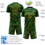 Camiseta de sublimación verde personalizada del uniforme dorado de Lightning Soccer