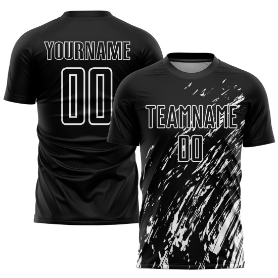 Uniforme de fútbol personalizado por sublimación, blanco y negro