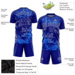 Uniforme de fútbol de sublimación personalizado, camiseta Royal Royal-White