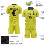 Camiseta de fútbol personalizada de sublimación negra y dorada