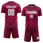 Uniforme de sublimación, camiseta de fútbol personalizada de visitante, color carmesí, blanco