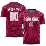 Uniforme de sublimación, camiseta de fútbol personalizada de visitante, color carmesí, blanco