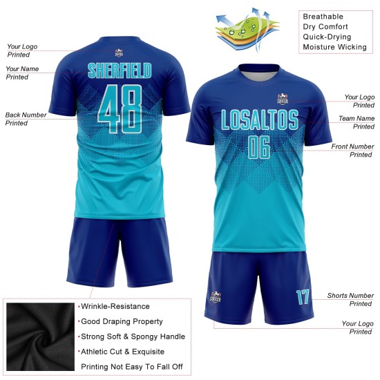 Camiseta de uniforme de sublimación personalizada azul-blanca de Lakes Royal Soccer Camiseta de uniforme de sublimación personalizada azul-blanca de Lakes Royal Soccer