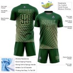 Camiseta de fútbol personalizada con líneas verdes y crema por sublimación