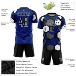 Uniforme de fútbol personalizado de sublimación, camiseta negra y blanca